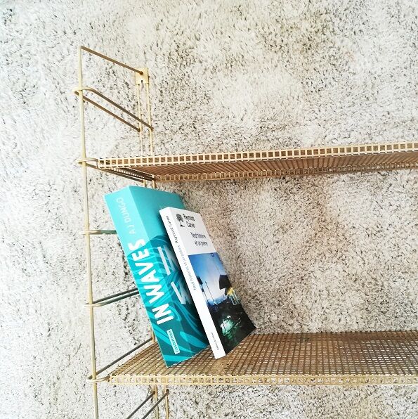 Brass gold metal wall shelf