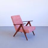 Mid Century Easy Chair Model B 310 Var in Coral Velvet