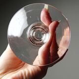 Set of 6 antique fine crystal champagne glasses, star engraved, 19th-20th century.