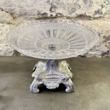 Art Nouveau fruit bowl in glass and metal Art Nouveau compote dish