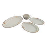 Hand-painted Gien earthenware serving dishes