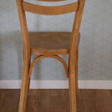 Set of 8 classic Baumann chairs 1950 light beech