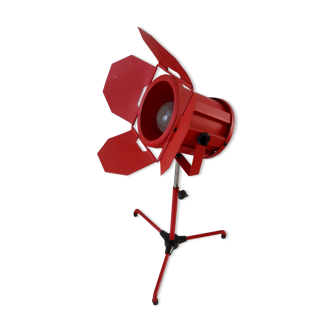Lampe projecteur de cinéma années 80 orientable rouge orangé