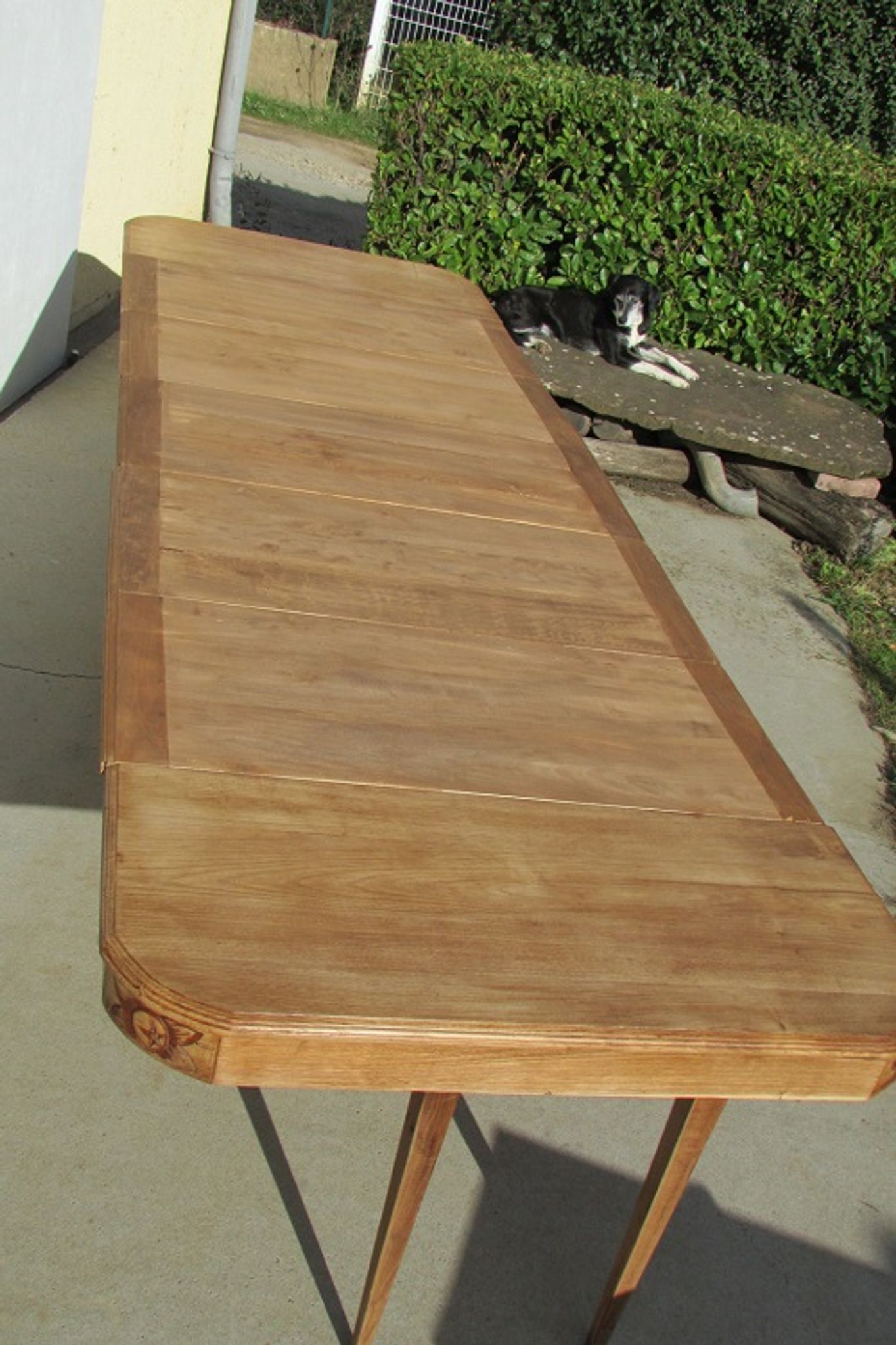 Art Deco table, cradle foot, opening, up to 18 people