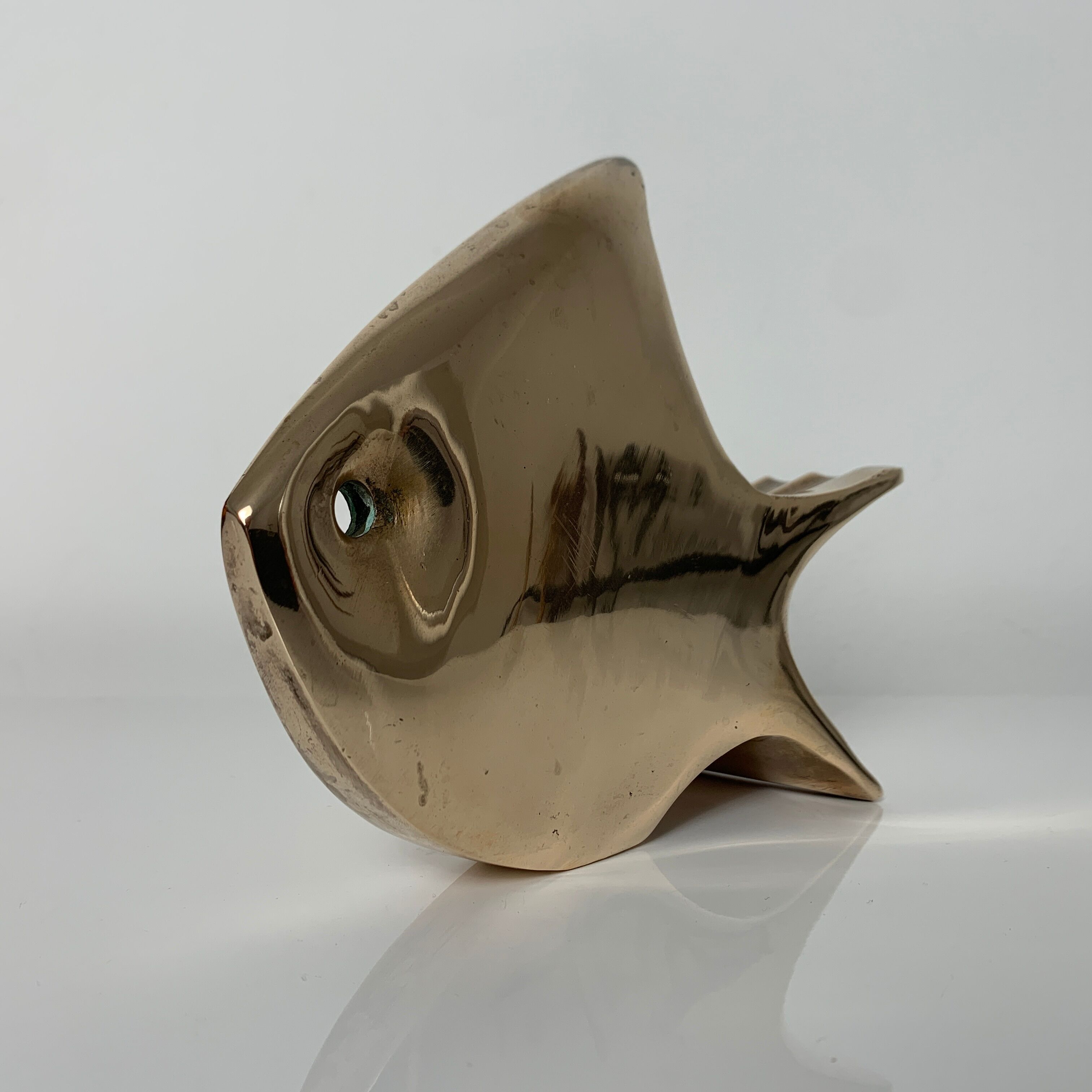 Cendrier poisson en bronze design vintage Andre Bloc