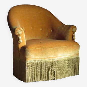 Fauteuil crapaud en velours