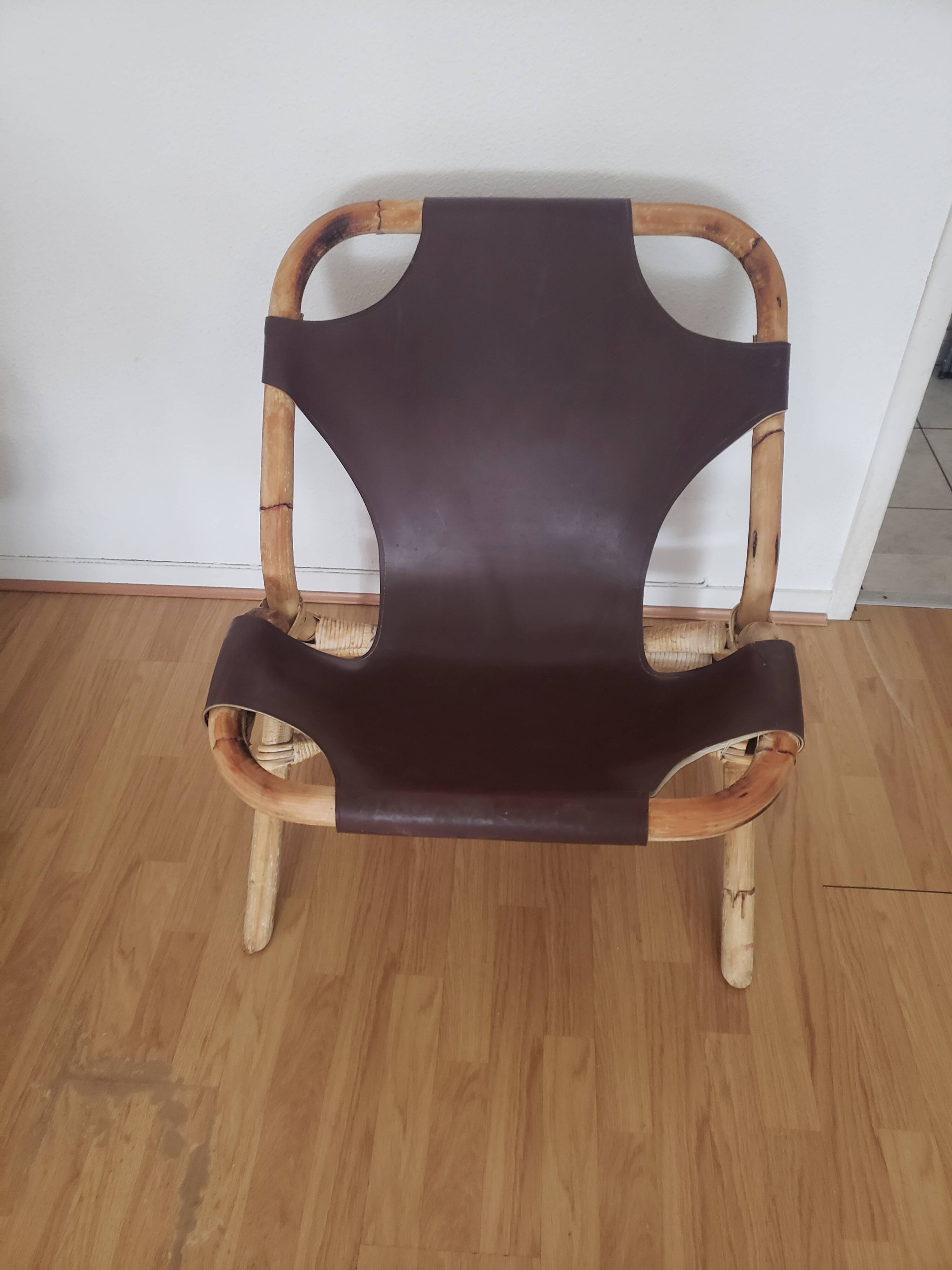 Rohe Noordworld 60s bamboo leather armchair