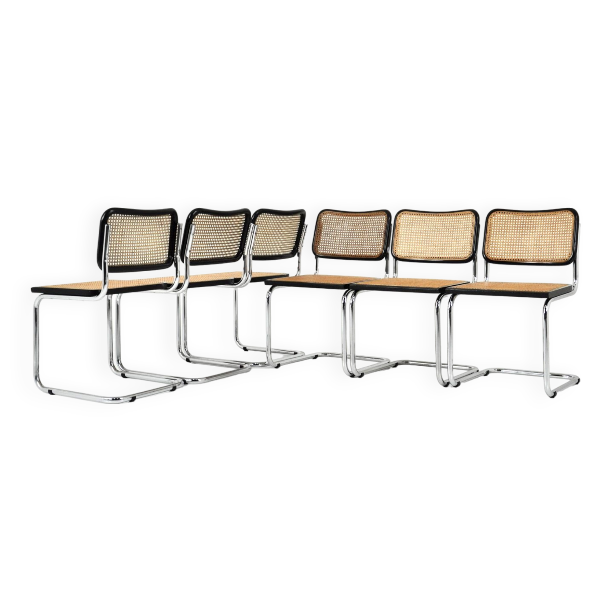 Ensemble de 6 chaises de salle à manger style B32 par Marcel Breuer