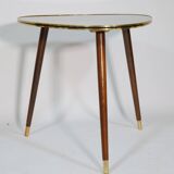 Table basse XL à rebord doré des années 1960