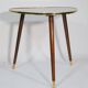 Table basse XL à rebord doré des années 1960