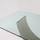 Belgo Chrom dining table in brushed stainless steel and glass top