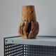 Vintage brutalist hand-carved burl wood vase