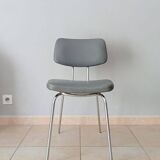 Vintage chair in faux leather and chrome