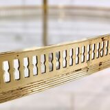 Golden metal dessert with glass tops