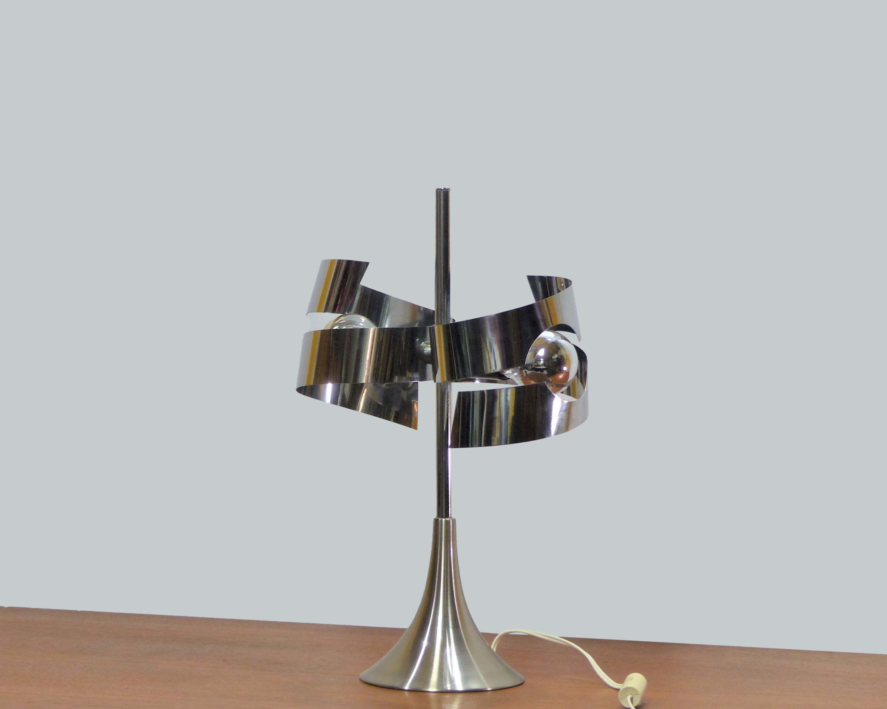 Lampe space age chromée