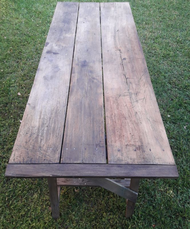 table tréteaux 2m atelier campagne ancienne