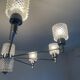 Vintage Italian chandelier from the 60s in chromed metal and glass