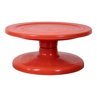 Vintage table from the 70s in red plastic, italian design