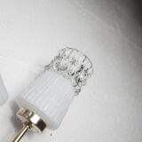 Pair of brass and glass wall lights 1960
