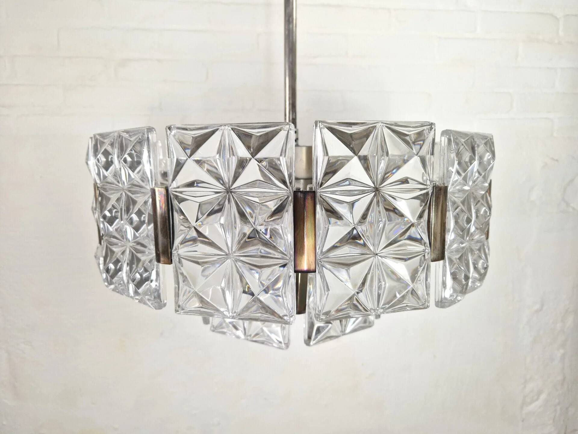 Vintage Hillebrand crystal chandelier, 1960s