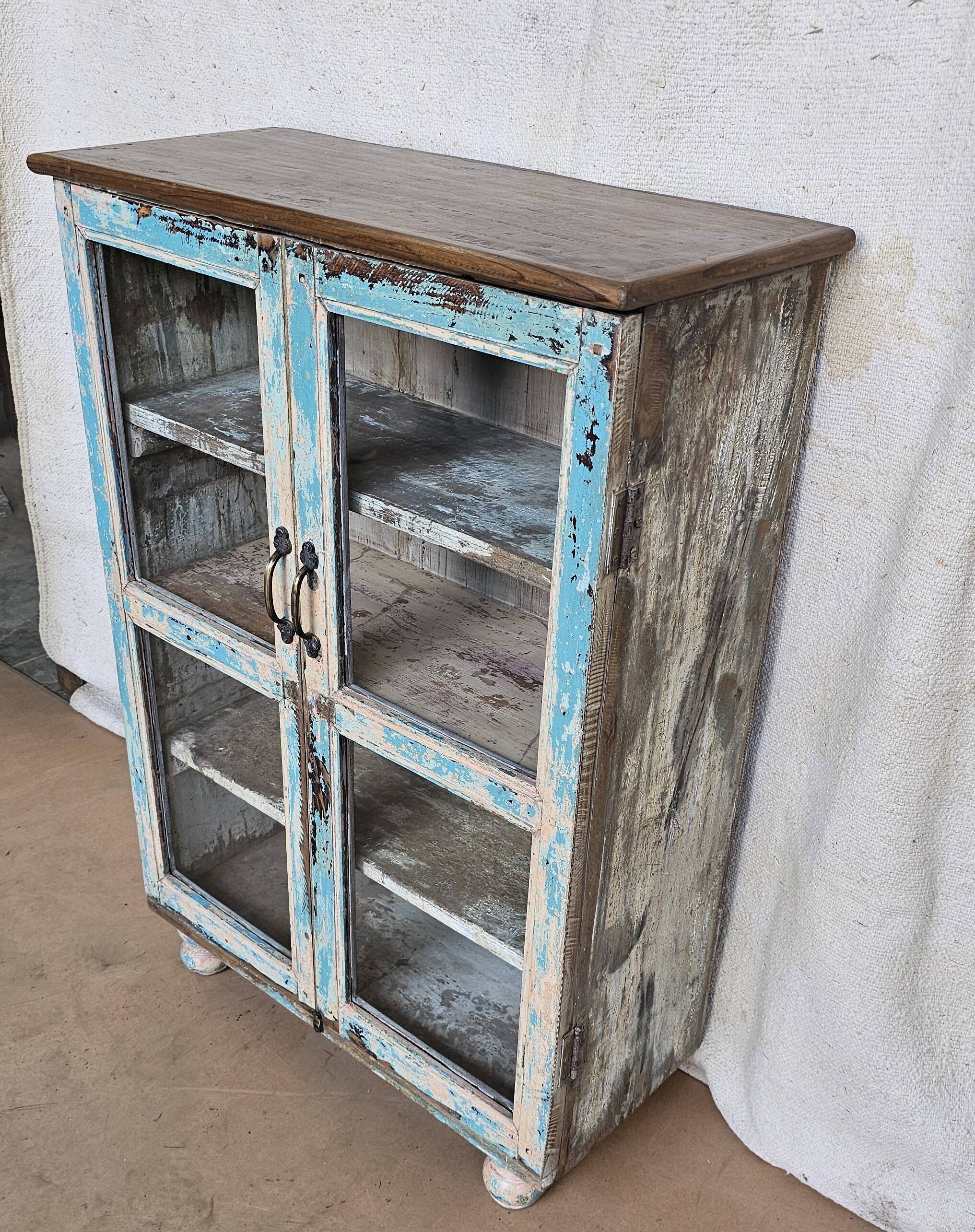 Old Burmese teak display case