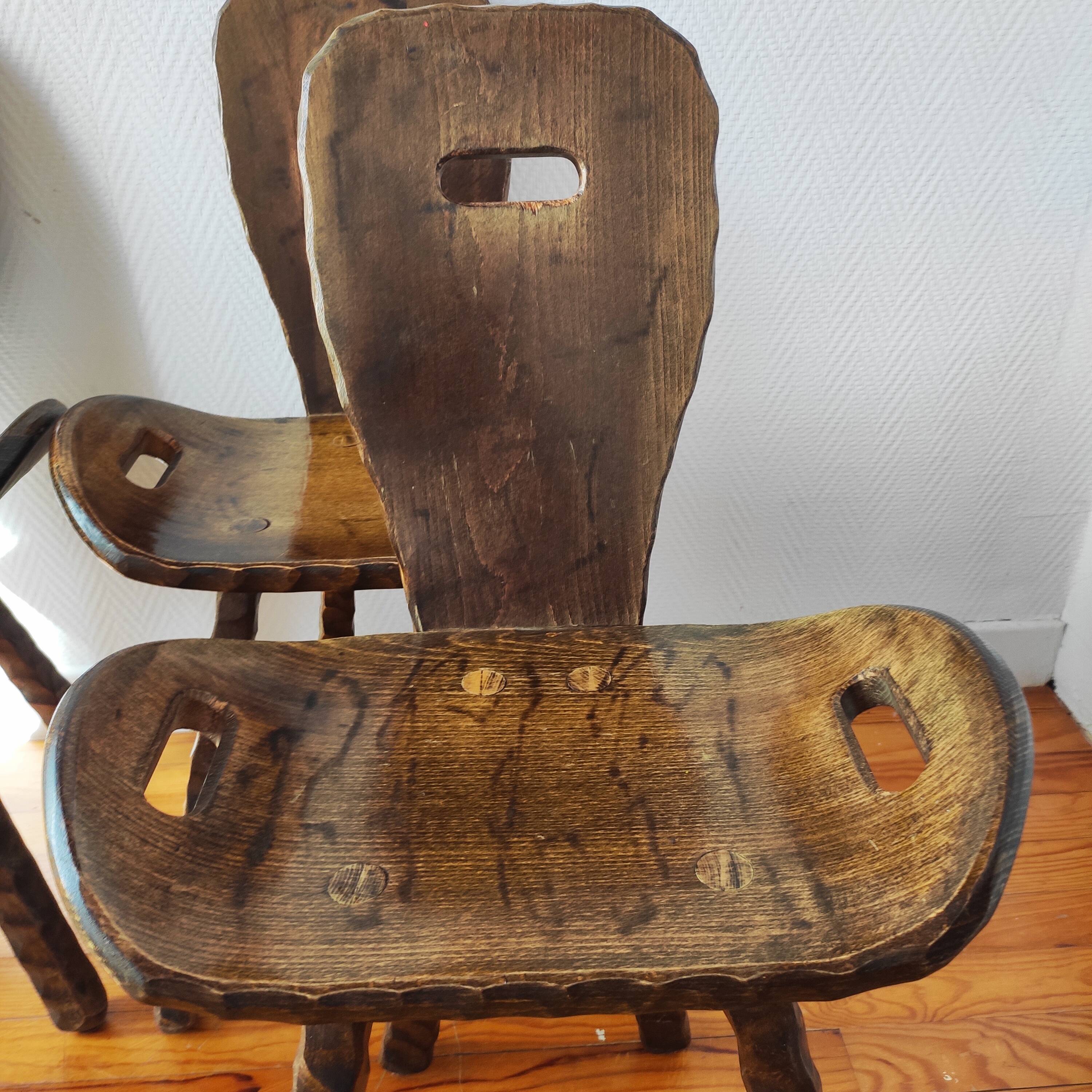 French brutalist vintage chairs from the 60s-70s.