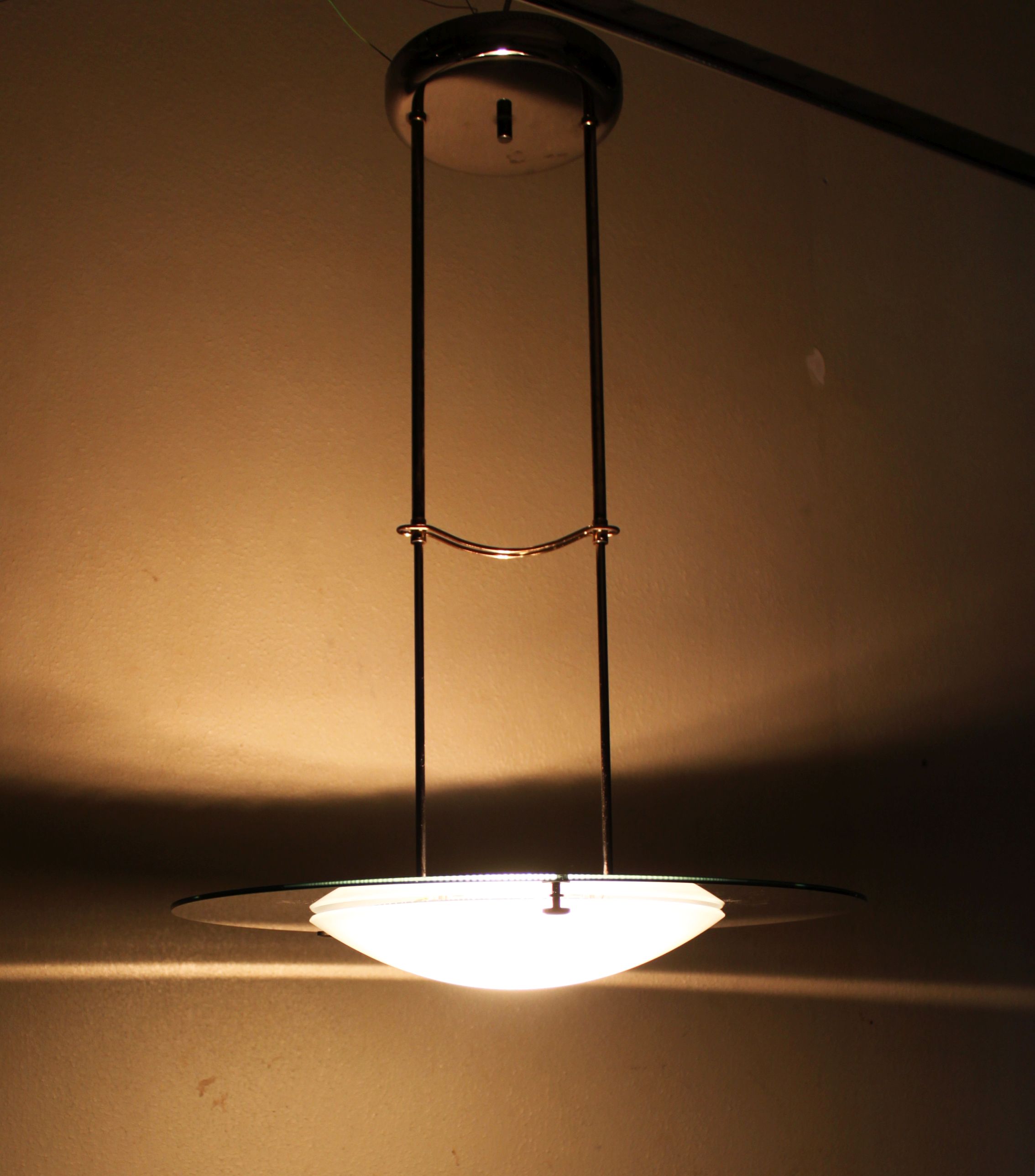 Modernist glass pendant light, 70s