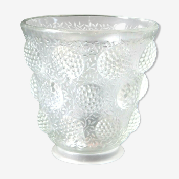 Vase verre "les cabochons" verlys glass art déco 1930