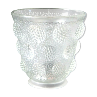 Vase verre "les cabochons" verlys glass art déco 1930