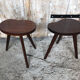 Pair of bedside table scandinavian tripod wood vintage #a240