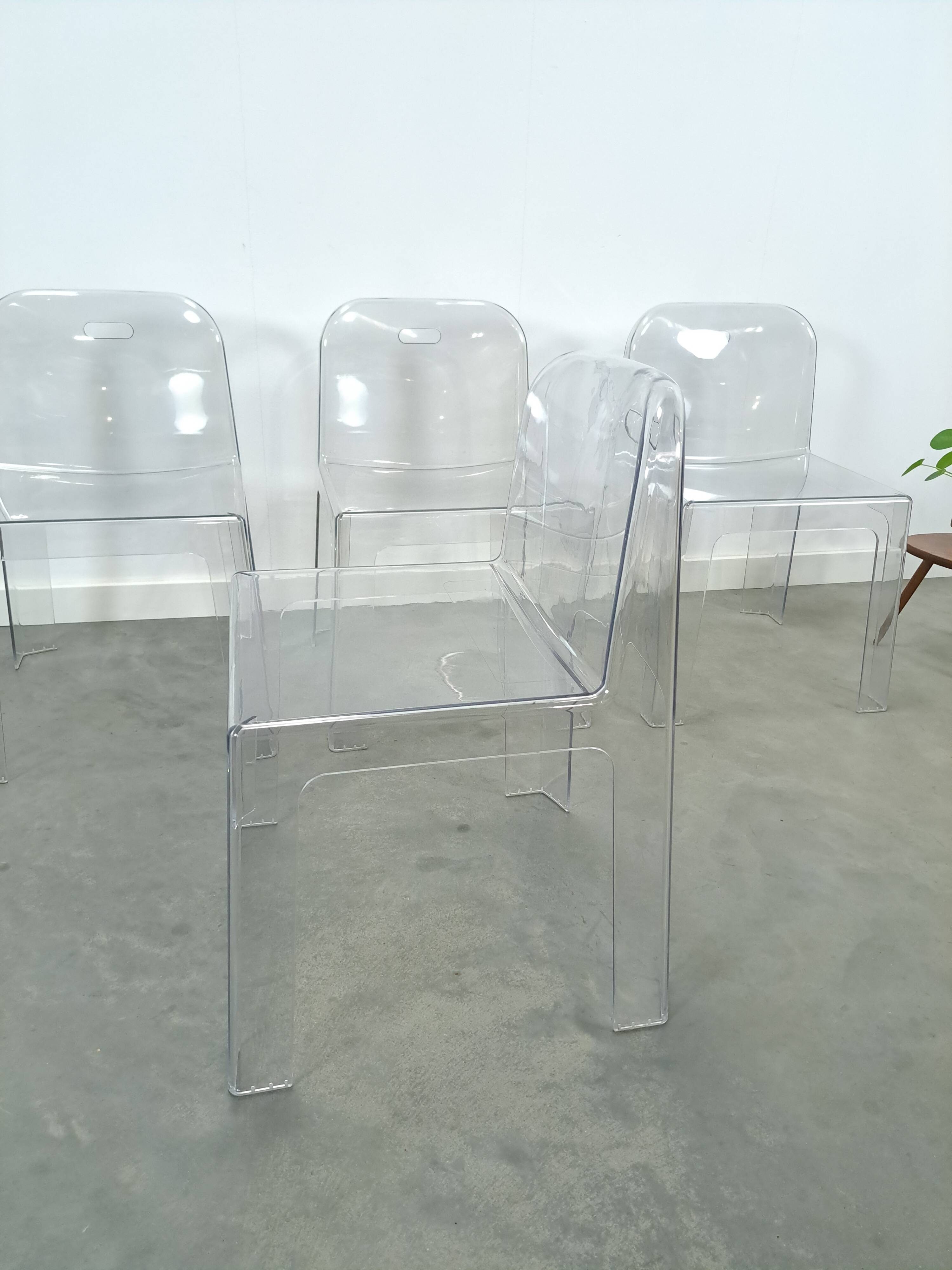 Design plexiglas stapelbare stoelen Trono by Sottsass Associati 2005 Segis