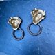 Pair of bronze devil drawer handles Art Nouveau