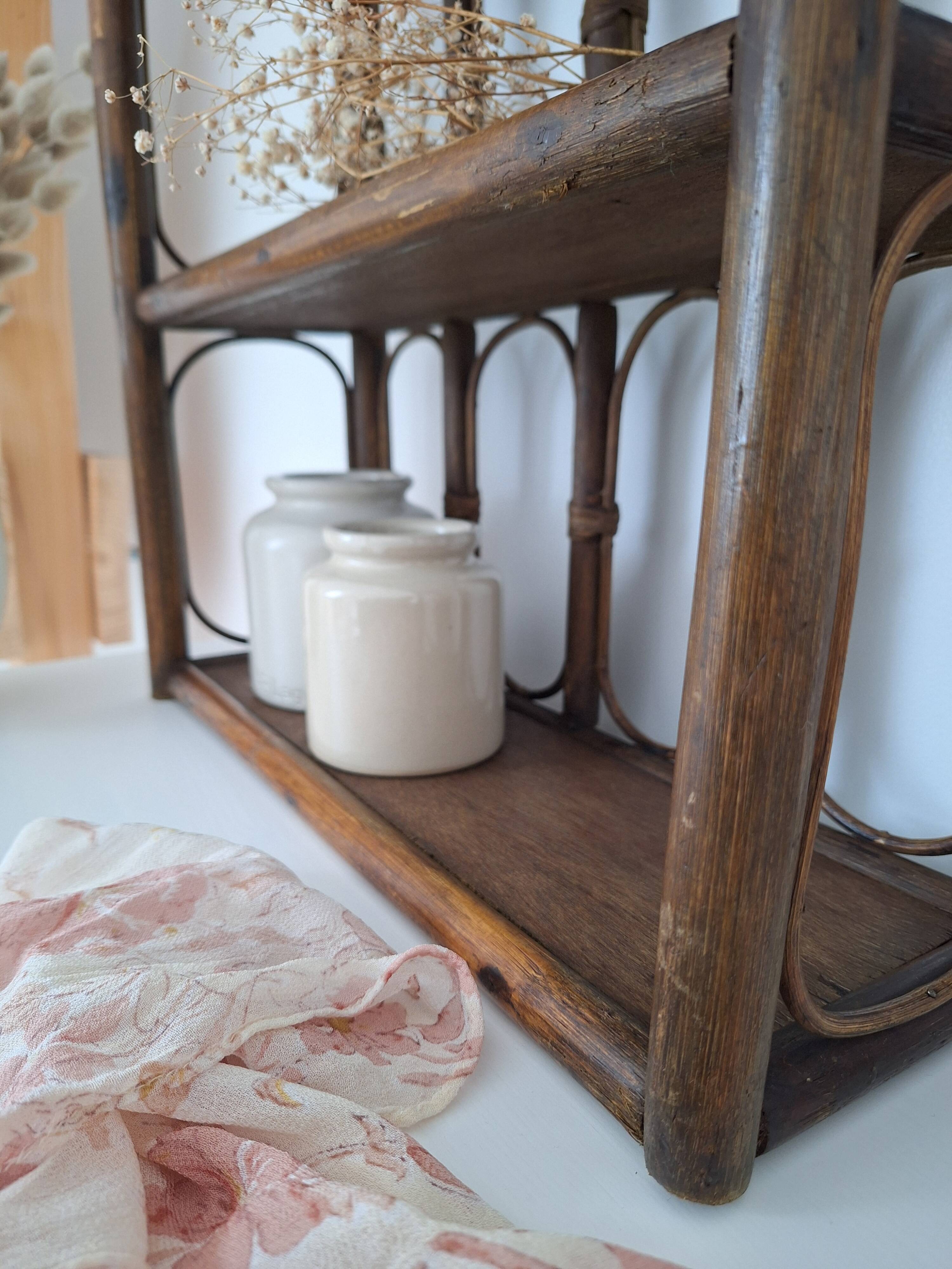 Vintage rattan shelf