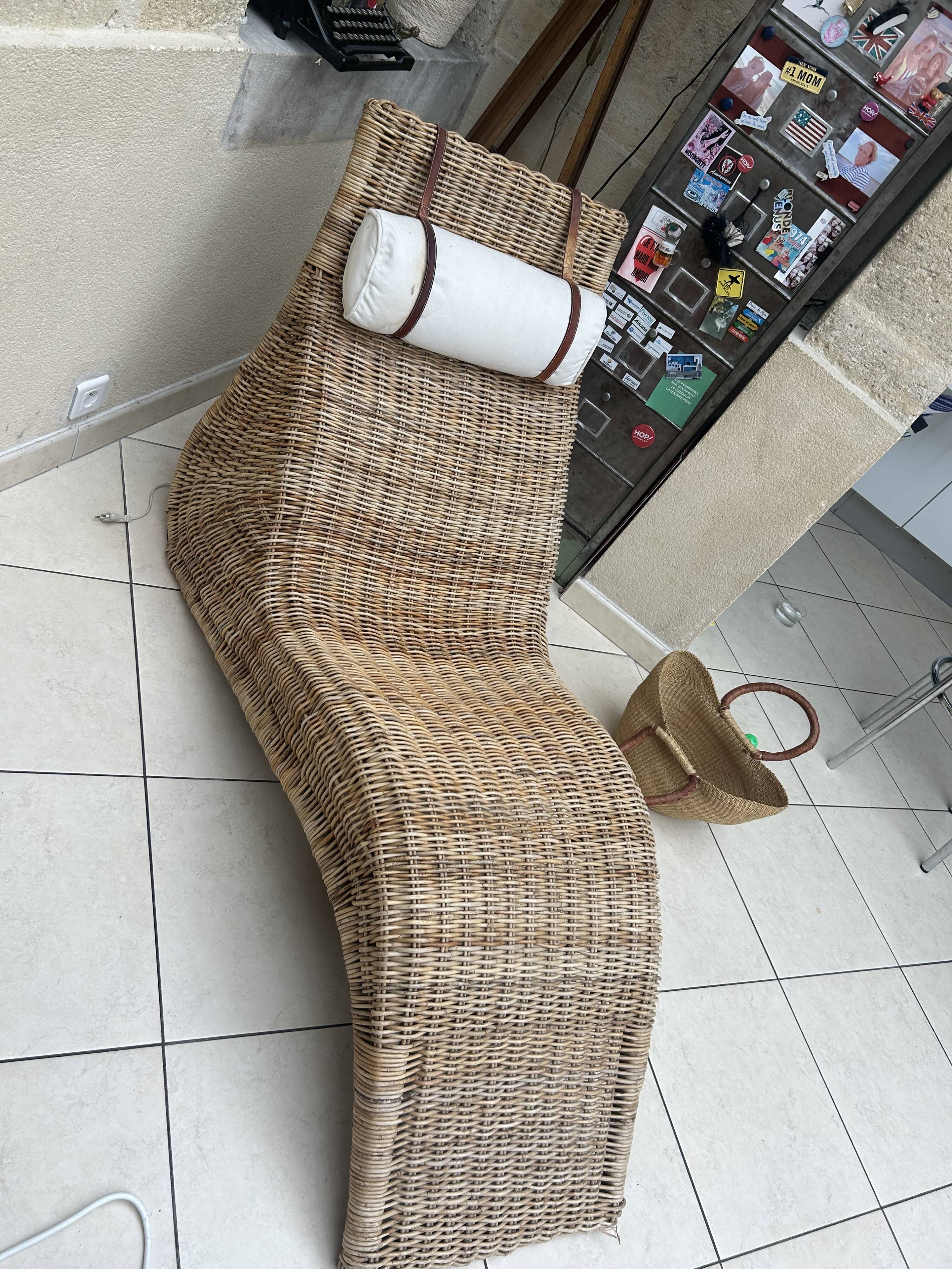 Karlskrona Karl Malwall chaise longue in rattan