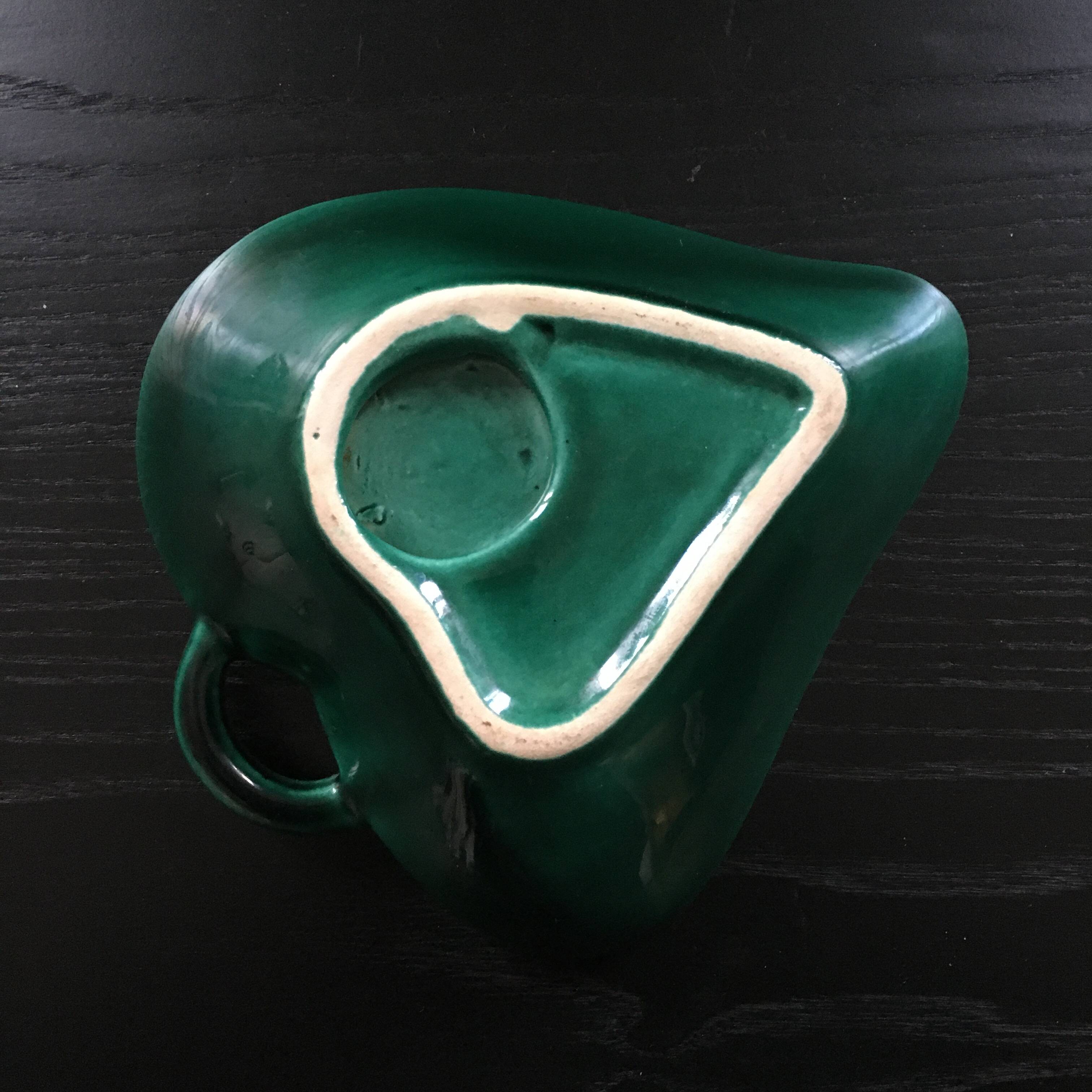 Green earthenware bowl