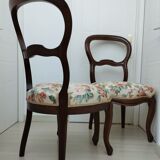 Paire de chaises Louis Philippe assisse tissu