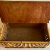 Vintage rattan and bamboo toy chest