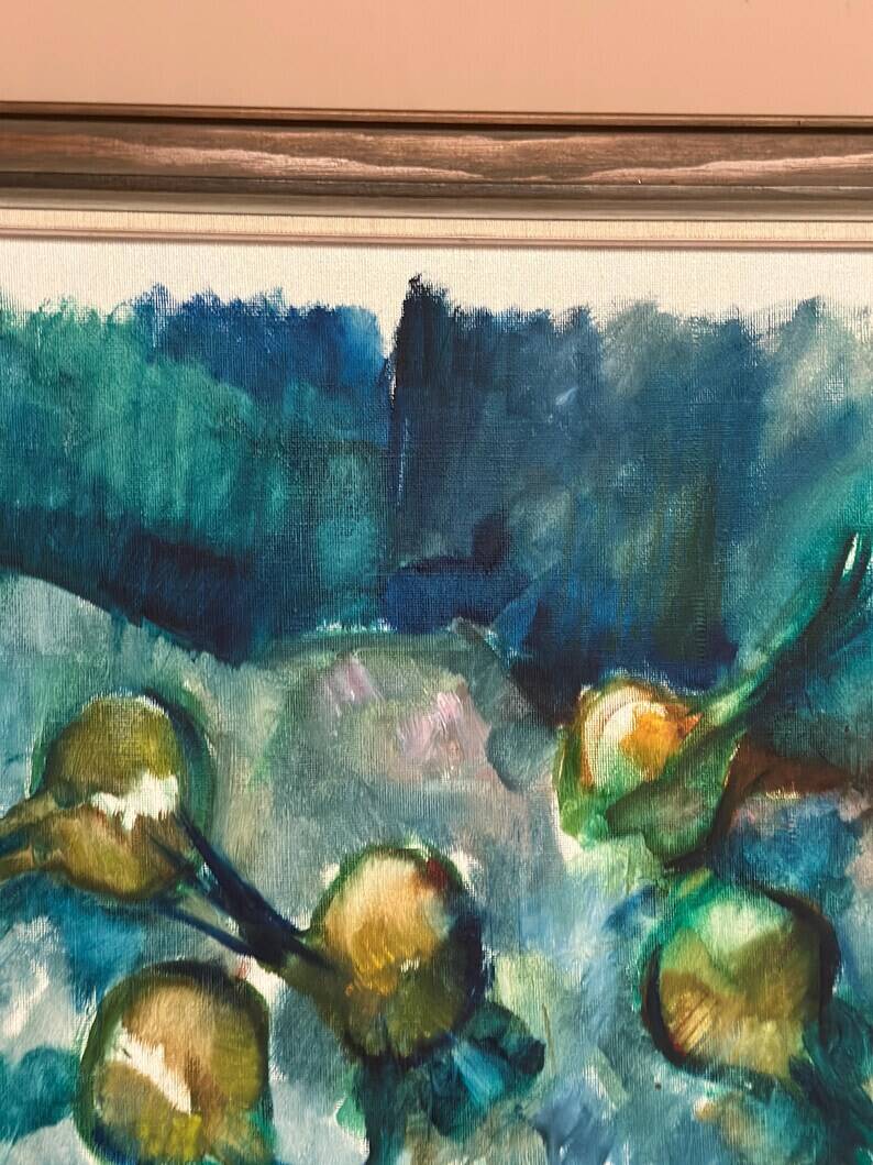 Original Swedish Oil on Canvas – "Abstract Composition" by Bergengren – Signed – Dated 1970 – Framed – 69 × 54 cm (27.2" × 21.3")