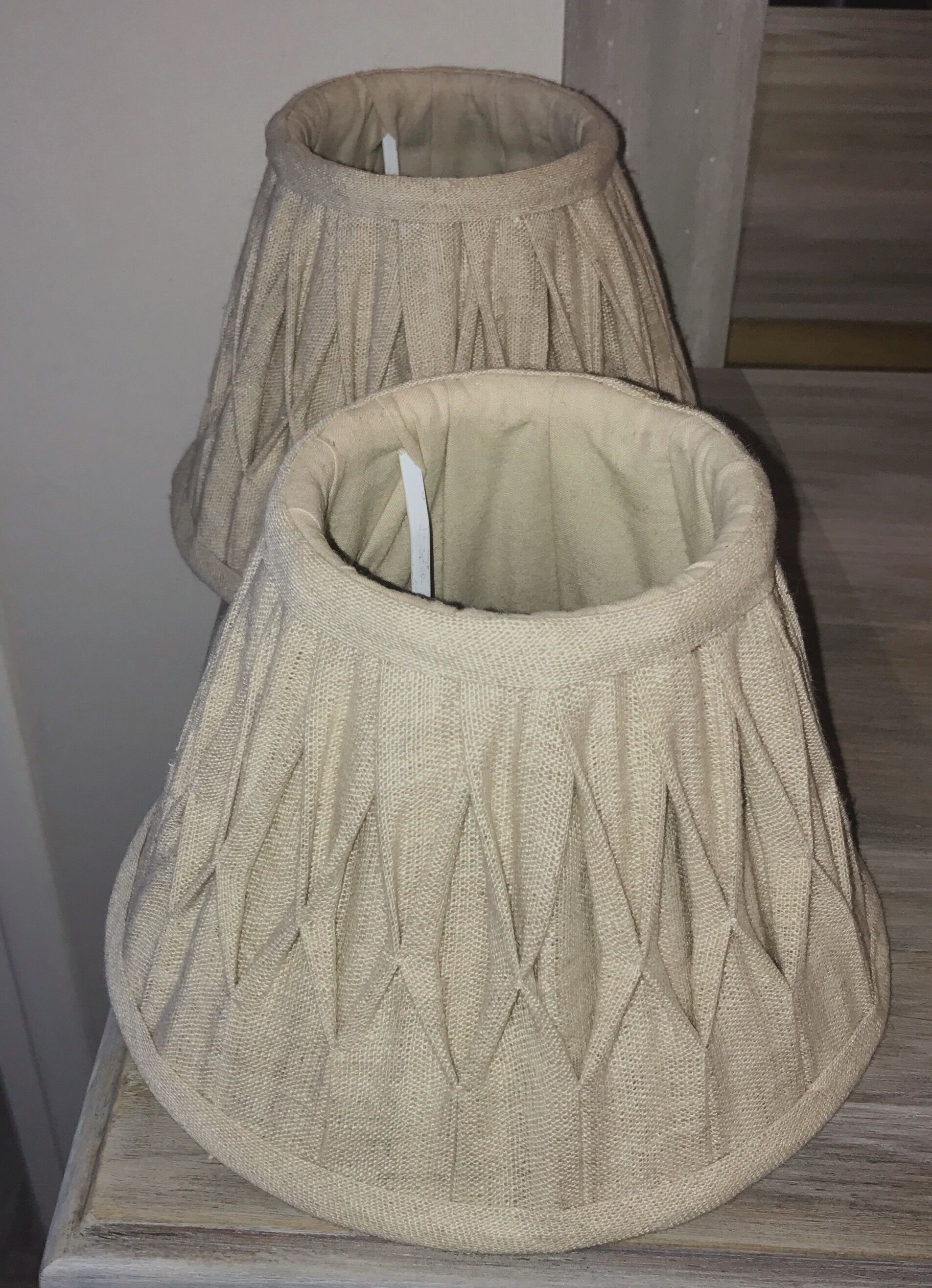 Pair of linen lampshades