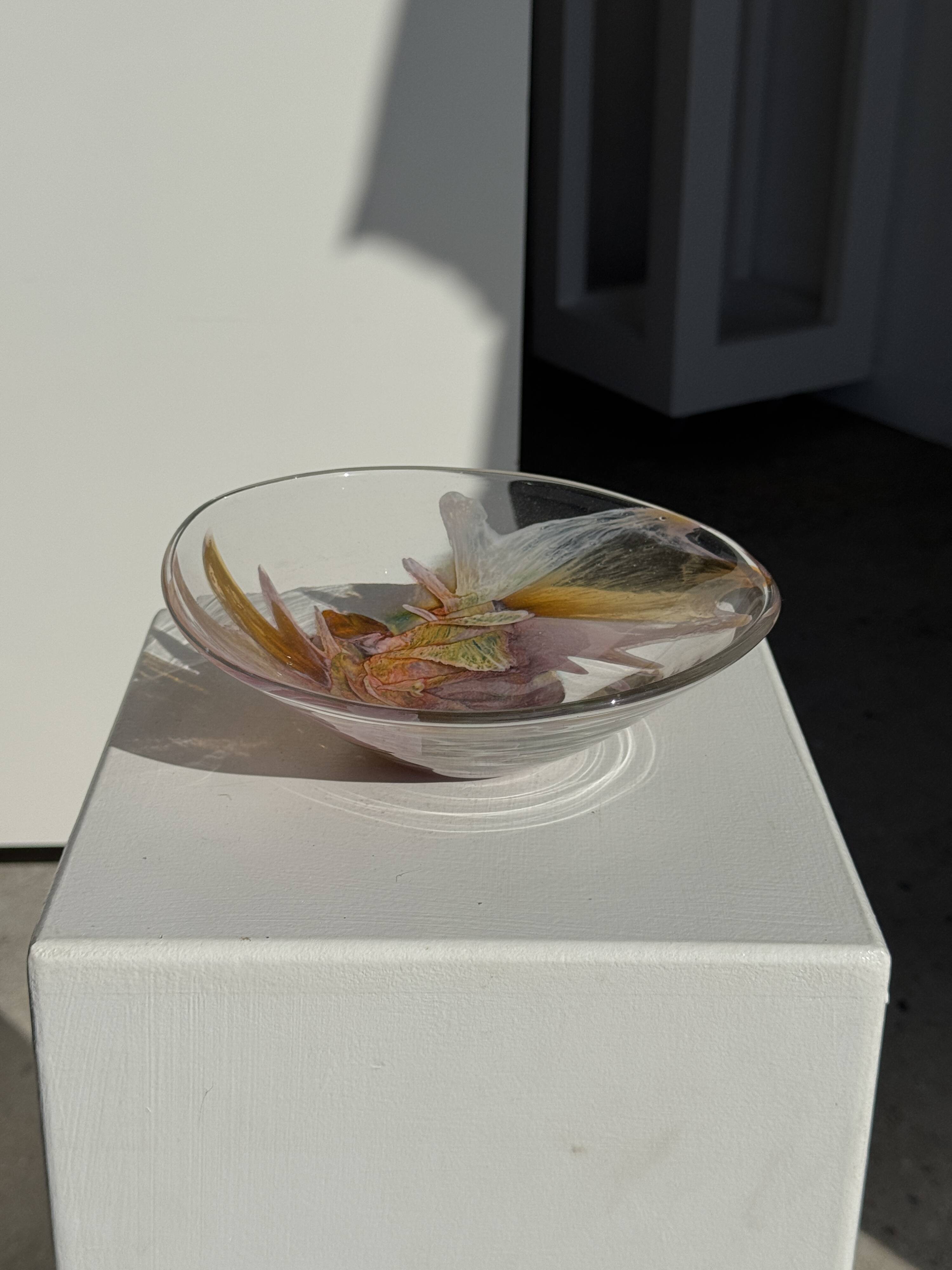 Contemporary pink blown glass bowl Carlos Vieira D21