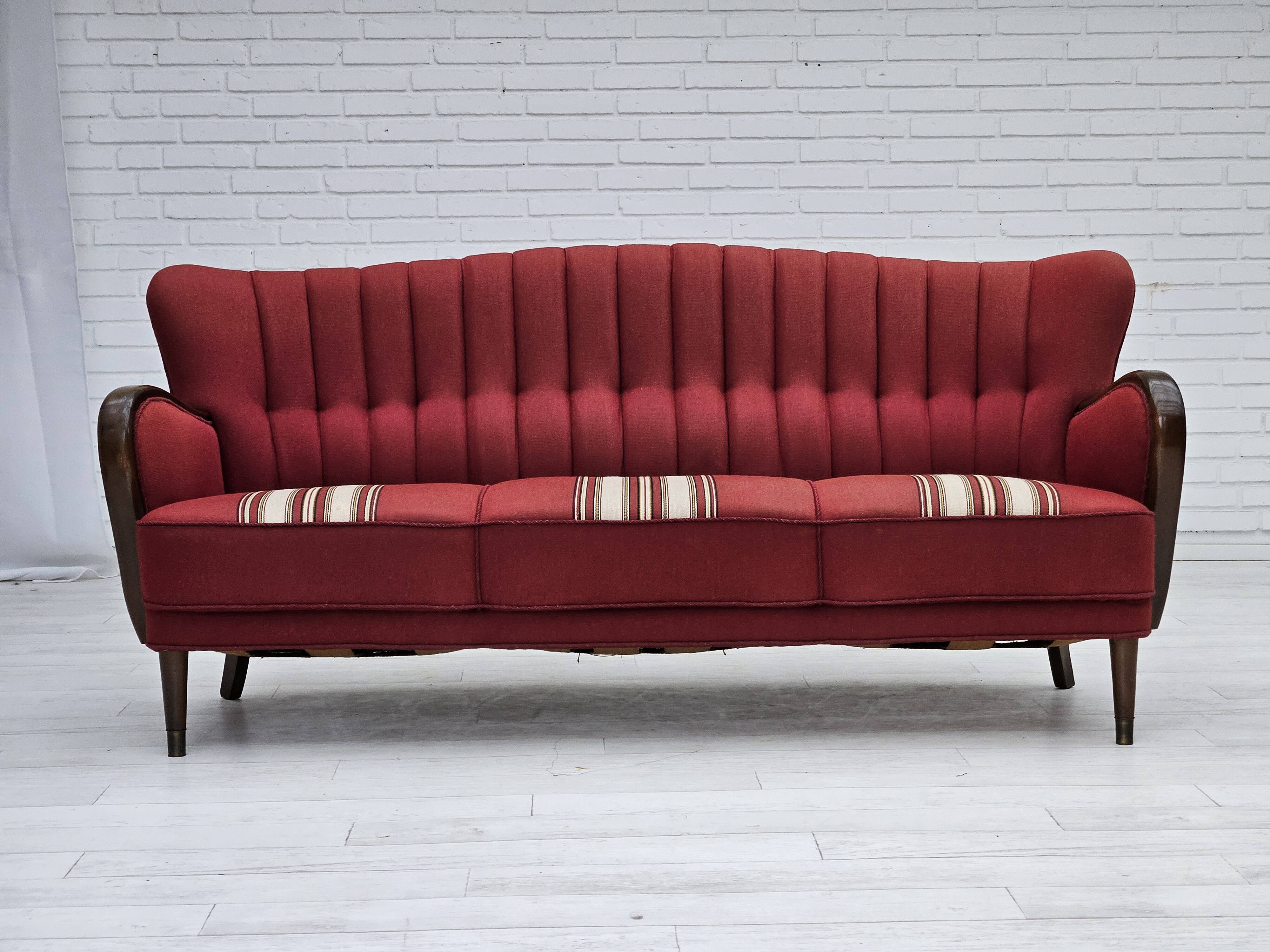 1960s, Danish 3-seater sofa by Alfred Christensen, furniture wool.