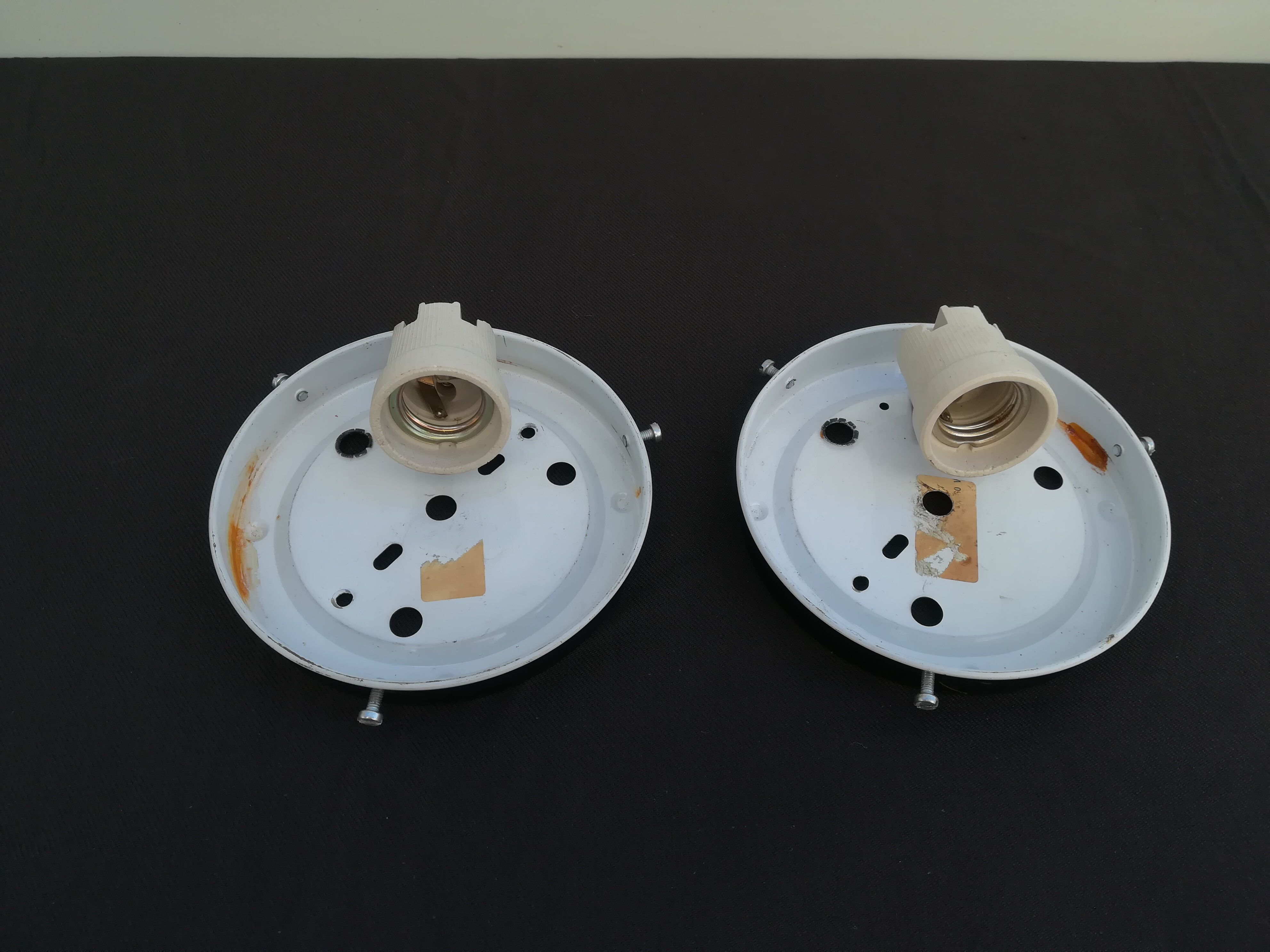 TWO PLAFONNIERS IN VERRE OF ANNEES 60