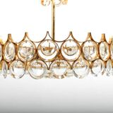 Gilded Brass and Crystal Chandelier by Palwa 1970s