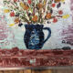 Tableau huile sur toile d cherou vase de fleurs