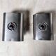 Pair of vintage brushed metal wall lights, 1970s,