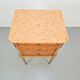 Vintage French Bedside Table with Marble Top and Brass Ornaments, 1920s