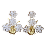 Duo of 80s/90s flower wall lights