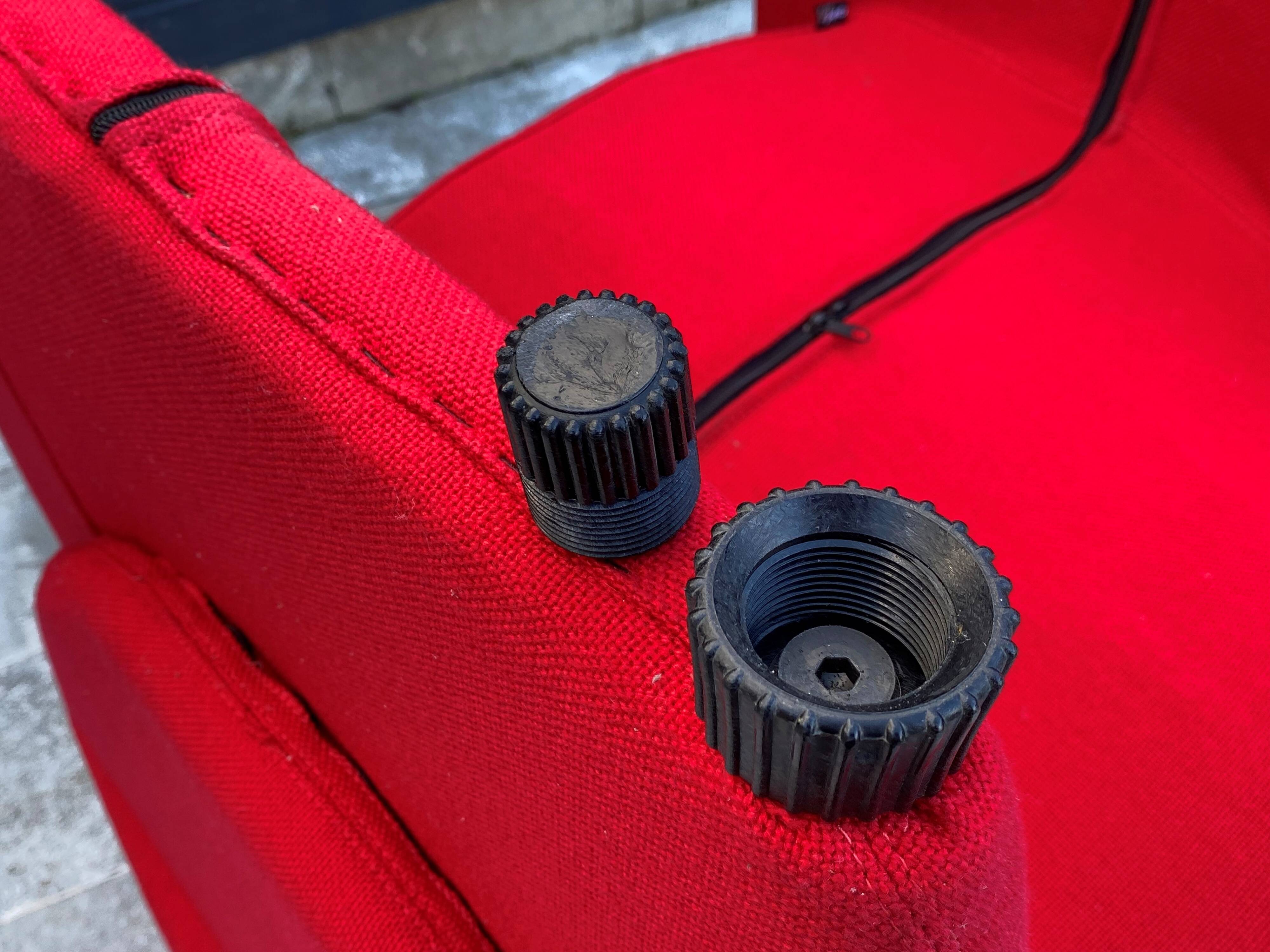 Red foam and fabric armchair banquettes by Sitland, 1970.