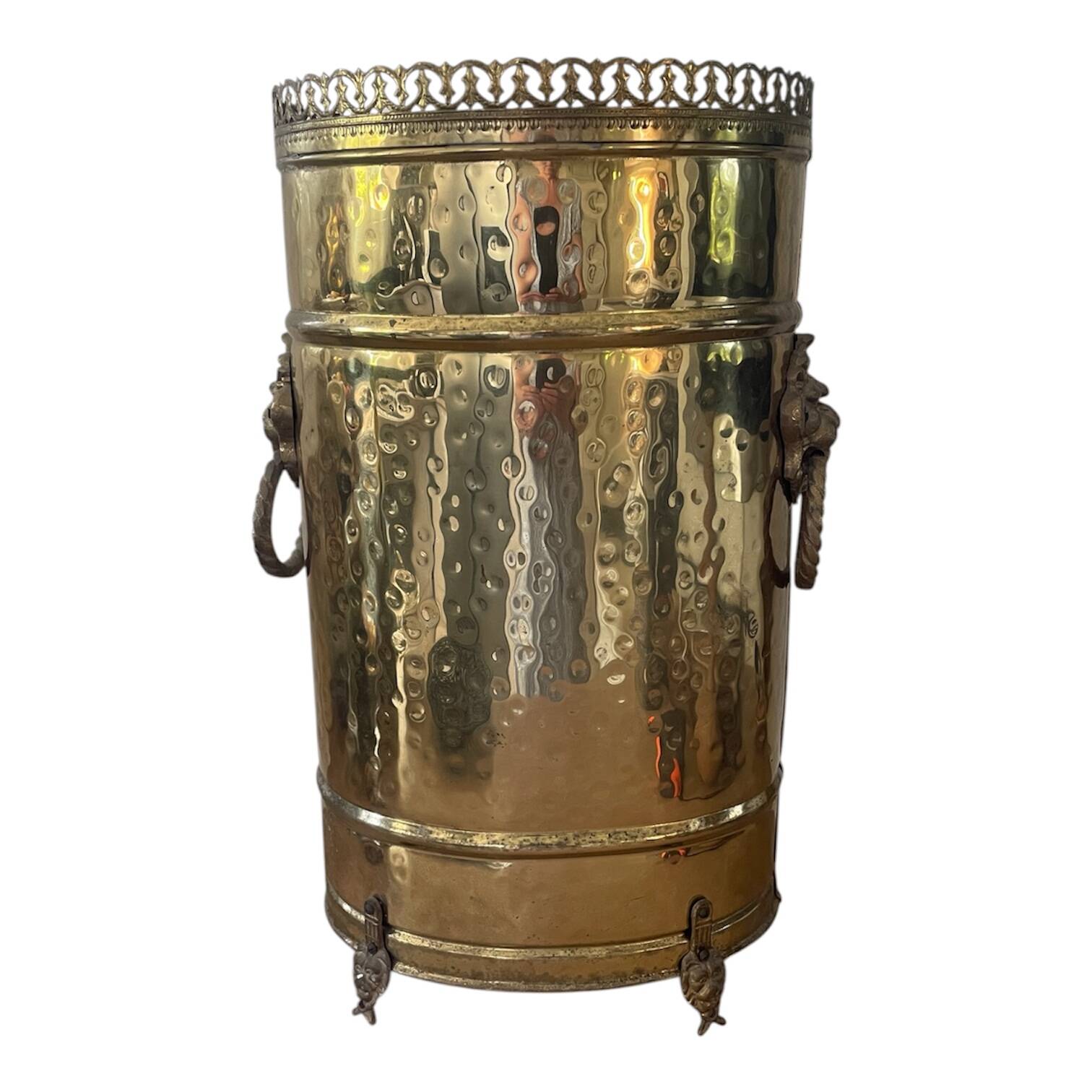 Antique brass umbrella stand