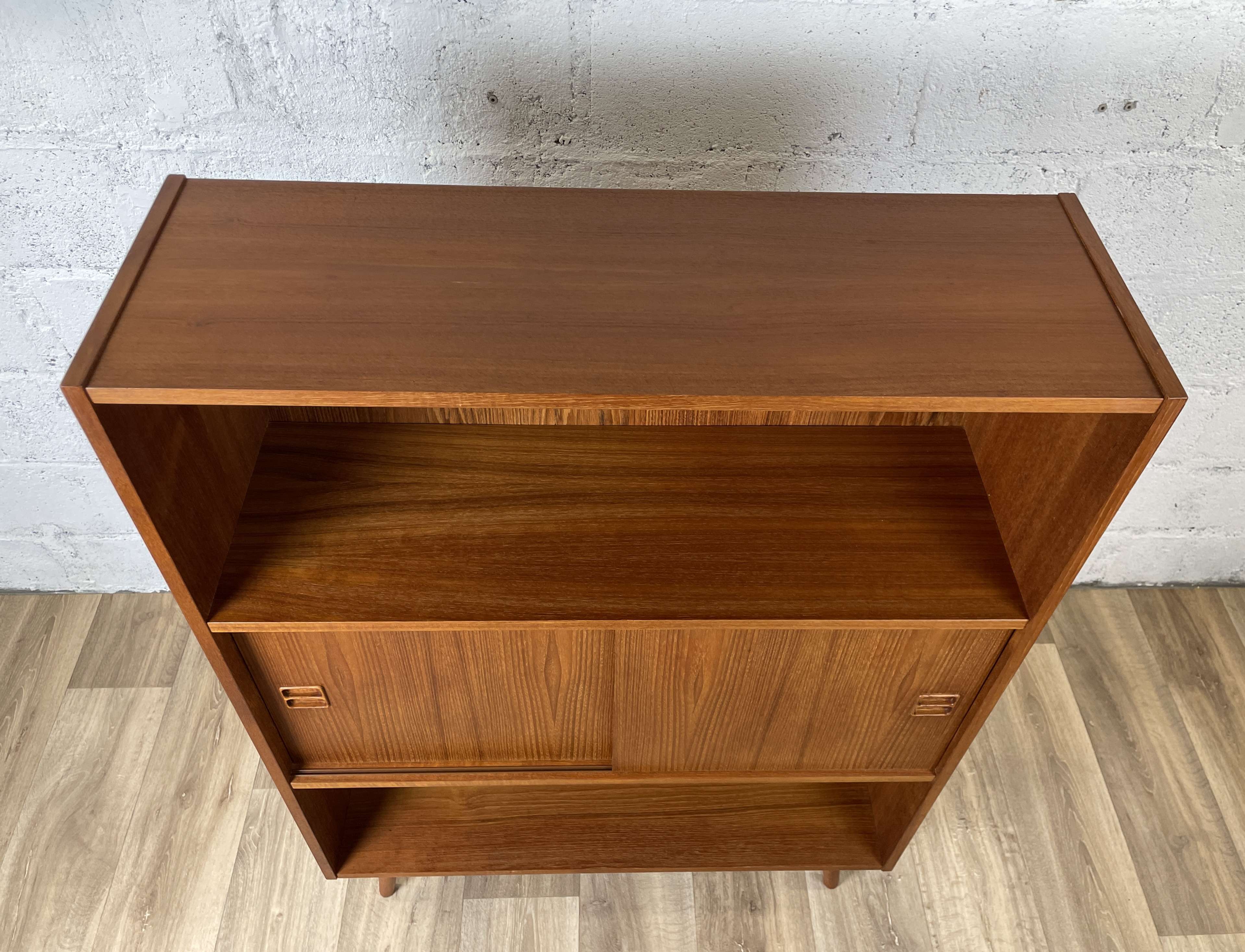 Double bookcase vintage Scandinavian teak sideboard, 60s